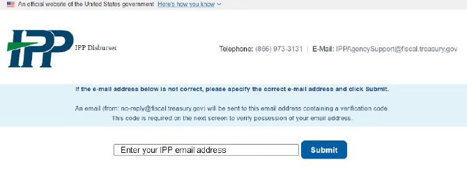 Enter your IPP address and press Submit.
