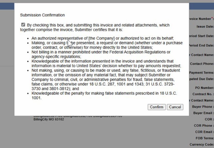 The pop-up box show the checkbox checked. 